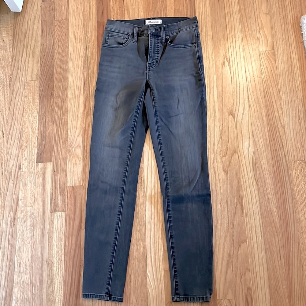 Madewell Dark Grey High Waister Skinny Jeans